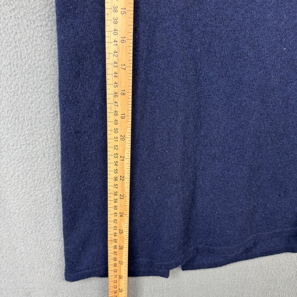 Philosophy Cashmere by Republic Navy Blue 100% Cashmere Asymmetrical Sweater M - Picture 7 of 7